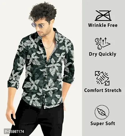 Striped Printed Spread Collar Casual Shirt For Men(Multicolor)-thumb3