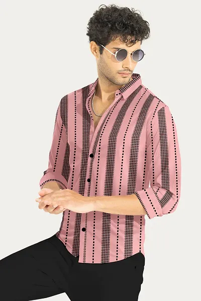 Striped Spread Collar Casual Shirt For Men(Multicolor)