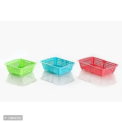 NAVYA ENTERPRISE Plastic Adjustable Basket (Green)