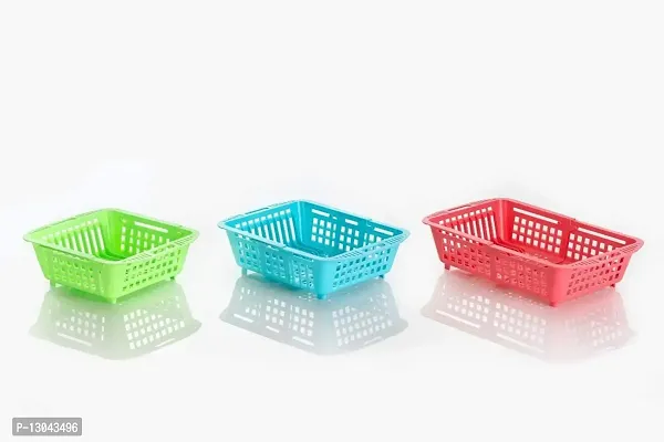 NAVYA ENTERPRISE Plastic Adjustable Basket (Red)-thumb0