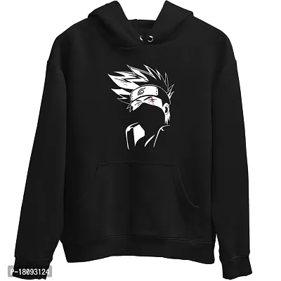 DEMAMD PRINT Kakashi Hoodie Black Men's and Women Cotton Jacket Anime Naruto Uchiha Clan Logo Hooded Sweatshirt (Medium)-thumb0