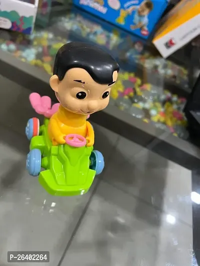 Funny And Adorable Push/Press And Go Tricycle Scooter Toy For Kids, Chota Bheem Press And Go Scooter Toy For Kids , Best For Play And Gift Purpose - Multicolor