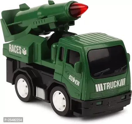 Friction Powered Mini Truck Series , Made In India , Friction Powered Toy , Unbreakable City Service Truck , Pull Back , Push And Go Crawling Toys Agni Missile Launcher Truck-thumb0