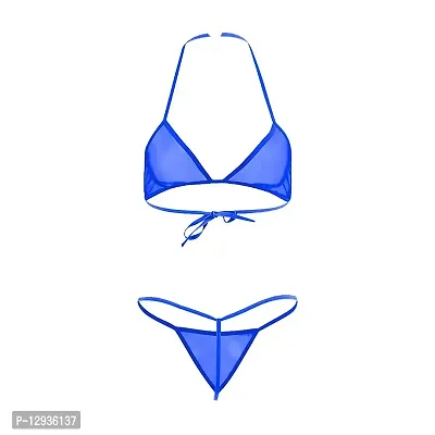 Yooo Shopi New Sexy Hot Bra Set Women with Panty Bra Lingerie Set Blue-thumb0