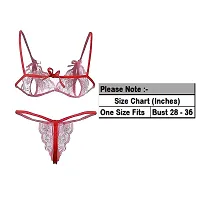 Yooo Shopi New Sexy Hot Net Bra Set Women with Panty Bra Lingerie Set Black  Red Combo Offer-thumb2