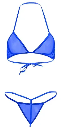 Yooo Shopi New Sexy Hot Bra Set Women with Panty Bra Lingerie Set Blue-thumb1