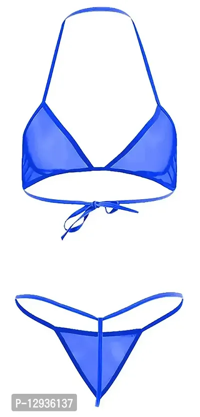 Yooo Shopi New Sexy Hot Bra Set Women with Panty Bra Lingerie Set Blue-thumb2