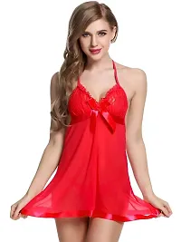 Yooo Shopi yoyo Exclusive Babydoll Lingerie Set for Honeymoon for Woman Sexy Night Dress Above Knee Baby Doll Night Dress Hot Sexy Red-thumb4