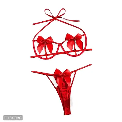 Red New Sexy Hot Bra Panty Set Women Lingerie Set spandex Stylish for women ladies Adult-thumb0