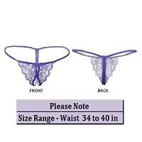 Women girls ladies panty briefs hipster bikini thong panties G-String lace panties low rise G-string thong underwear T-String Panties briefs Navy Blue Free Size 32 to 40 in Pack of 2-thumb3