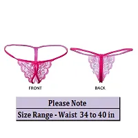 Women girls ladies panty briefs hipster bikini thong panties G-String lace panties low rise G-string thong underwear T-String Panties briefs Pink Free Size 32 to 40 in Pack of 2-thumb3