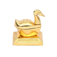 CRAFTAM Metal Swan Shape Sindoor Box Sindur Dani Kumkum Box for Wedding Gift (2 Pcs)-thumb3