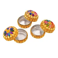 Craftam Aluminum Sindoor Daani, Kumkum Box Bharani Wedding Return Gifts (Set of 12)-thumb4