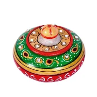 Craftam Marble Sindoor Dani, Sindoor Box, Kumkum Bharani Box (7.5 Cm X 7.5 Cm X 5 Cm)-thumb1