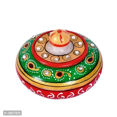 Craftam Marble Sindoor Dani, Sindoor Box, Kumkum Bharani Box (7.5 Cm X 7.5 Cm X 5 Cm)-thumb2