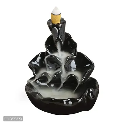 CRAFTAM Polyresin Dropping Smoke Backflow Fountain Cone Incense Holder Showpiece Figurine with Free 10 Back Flow Incense Cones Item Name-thumb2