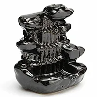 CRAFTAM Polyresin Smoke Backflow Fountain with 10 Free Backflow Cones Showpiece Figurine for Gift (10 x 7 x 10 cm, Black)-thumb3