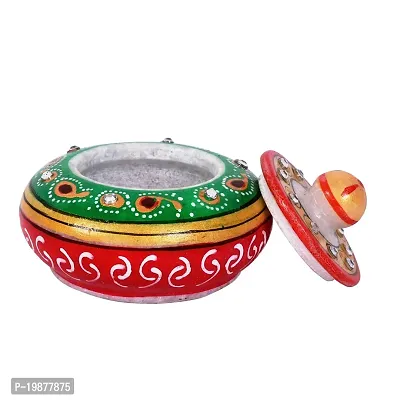 Craftam Marble Sindoor Dani, Sindoor Box, Kumkum Bharani Box (7.5 Cm X 7.5 Cm X 5 Cm)-thumb5