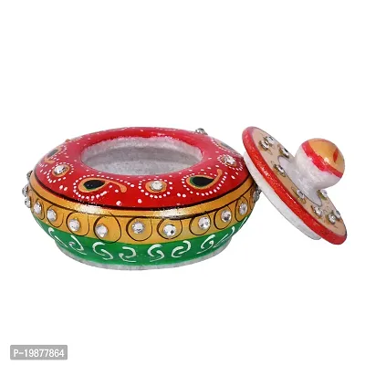 Craftam Marble Sindoor Dani, Sindoor Box, Kumkum Bharani Box (7.5 Cm X 7.5 Cm X 5 Cm)-thumb5