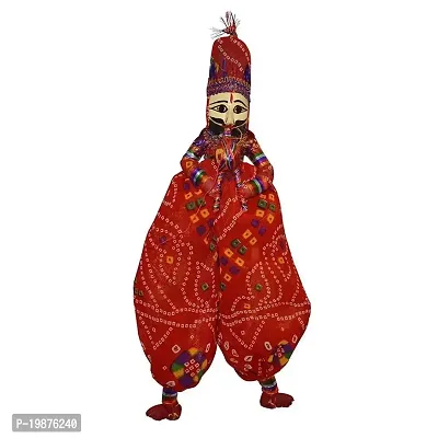 Craftam Rajasthani Handicrafts Colorful Wooden Face String Rajasthani Puppet Kathputli in Pair ( Random Color)-thumb2