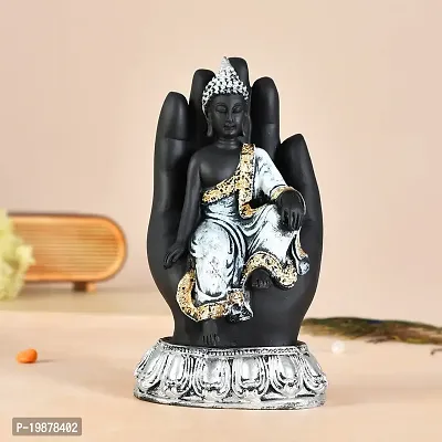 Craftam Polyresin Handcrafted Palm Buddha Statues Showpiece for Living Room Home Decor Vastu Gift