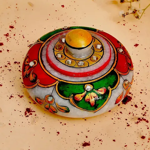 Craftam Marble Sindoor Dani, Sindoor Box, Kumkum Bharani Box (7.5 Cm X 7.5 Cm X 5 Cm)