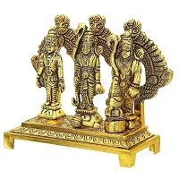 Craftam Metal Shri Ram Darbar with Hanuman Ji for Home Temple and Gifts(Golden, 4 Inch)-thumb2