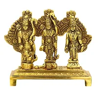 Craftam Metal Shri Ram Darbar with Hanuman Ji for Home Temple and Gifts(Golden, 4 Inch)-thumb1