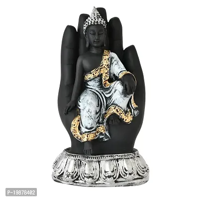 Craftam Polyresin Handcrafted Palm Buddha Statues Showpiece for Living Room Home Decor Vastu Gift-thumb2