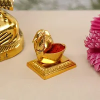 CRAFTAM Metal Swan Shape Sindoor Box Sindur Dani Kumkum Box for Wedding Gift (2 Pcs)-thumb2