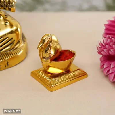 CRAFTAM Metal Swan Shape Sindoor Box Sindur Dani Kumkum Box for Wedding Gift (2 Pcs)-thumb3