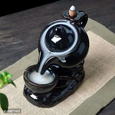 CRAFTAM Fountain Smoke Backflow Incense Holder with10 Incense Cone Decorative Showpiece-thumb0