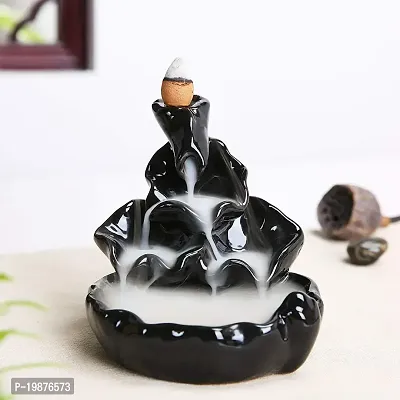 CRAFTAM Polyresin Dropping Smoke Backflow Fountain Cone Incense Holder Showpiece Figurine with Free 10 Back Flow Incense Cones Item Name-thumb0