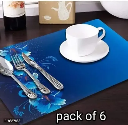 Classy PVC Printed Table Place Mats, Pack of 6