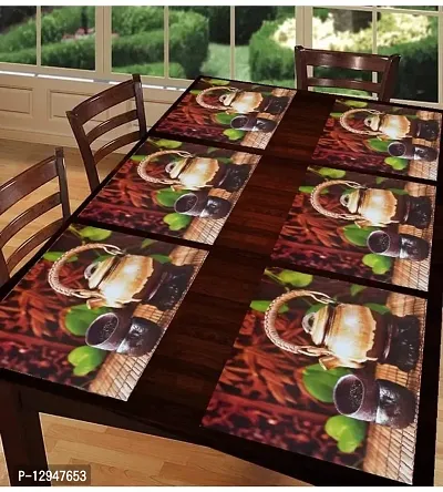 placemat / dining table mat/ fridge mat/drawer met set of 6  pcs( use of multipurpose)-thumb0