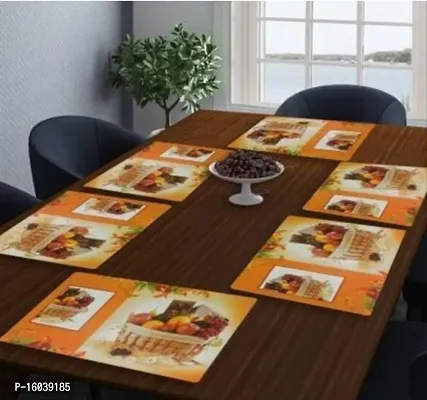 placemat / dining table mat/ fridge mat/drawer met set of 6  pcs( use of multipurpose)-thumb0