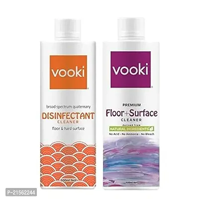 Vooki Ecofriendly Disinfectant Floor And Surface Cleaner, Green Chemistry 500ml - (Combo Pack of 2)