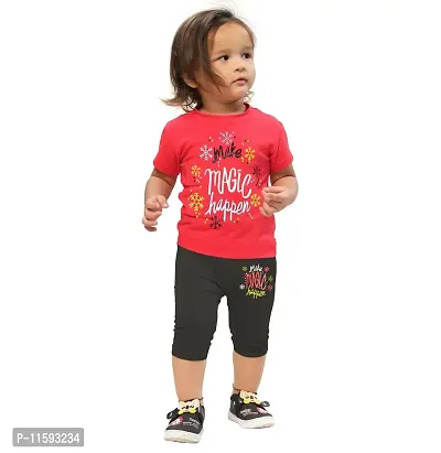 TARSIER magic T-Shirt and Shorts 3/4th Pant red 12 months