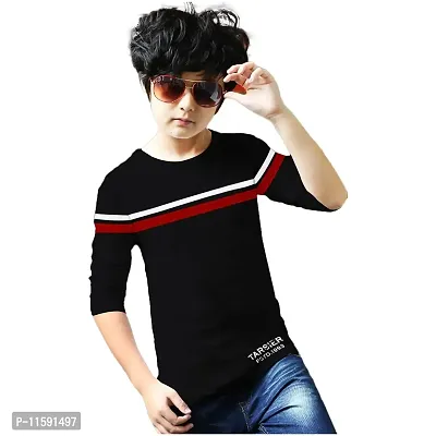 TARSIER Boys Cotton Black Long Sleeve Printed Tshirt (3-4 Years)-thumb0