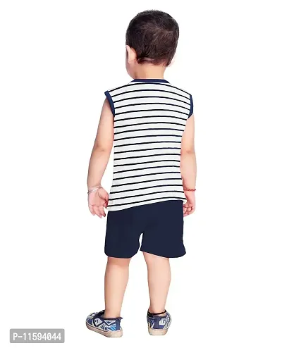 TARSIER stripes sleeve less tshirt with pocket and shorts-thumb2