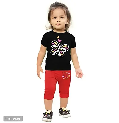 Trendy Cotton Printed Clothing Set For Girls
