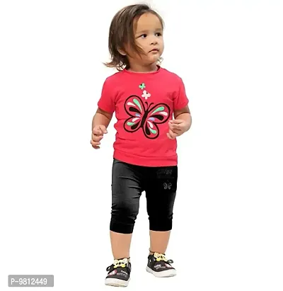 Trendy Cotton Printed Clothing Set For Girls