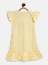 Stylish Cotton Peach Embroidered Frock For Girls-thumb1