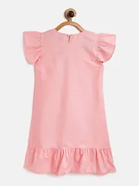 Stylish Cotton Pink Embroidered Frock For Girls-thumb1