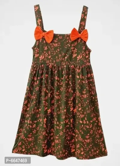 Floral Printed Girls Dress-thumb0