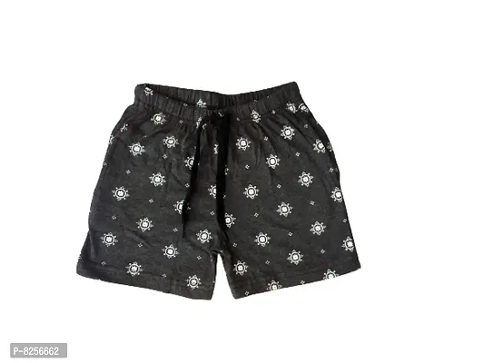 Boys Charcoal Printed Shorts-thumb0