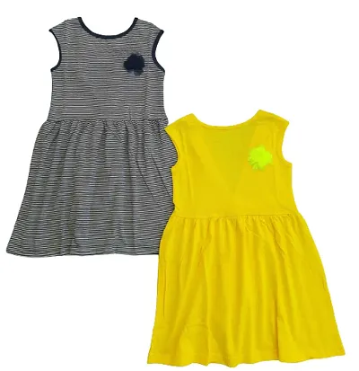 Girls Sleeveless Dress Blue.S (Pack of 2)