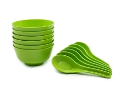 GREEN COLOURED STYLISH PLASTIC BOWL-thumb1