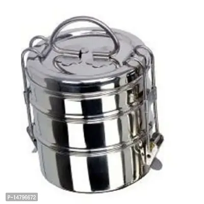 STAINLESS STEEL TIFFIN BOX 3 COMPARTMENT-thumb0