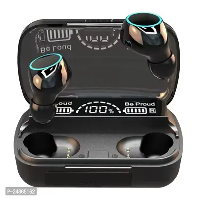 True Wireless Earbuds Your Phone Upto 220 Hours Total Playback time M10 Bluetooth 5.1 Earbuds in-Ear TWS Stereo Headphones with Smart LED Display Charging Built-in Mic for Sports Work - Black